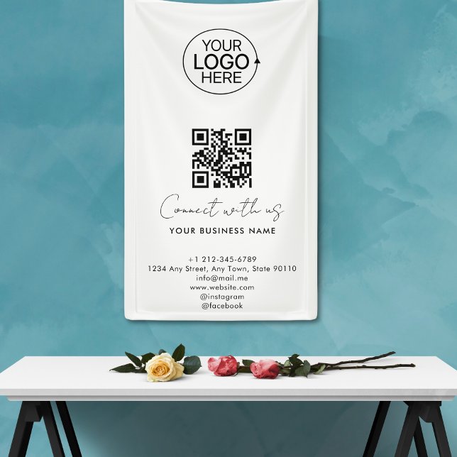 Einfache Skriptverbindung mit dem Logo QR Code Pro Banner (Simple Script Connect With Us Logo QR Code Promo Banner)