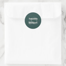 Einfache Smaragdgrüne Moderne Braut und Bräuche Runder Aufkleber