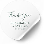 Einfache Smaragdgrüne Texthochzeit Runder Aufkleber<br><div class="desc">Steigen Sie mit diesem eleganten Simple Emerald Green Text Wedding Classic Round Sticker in Ihre Hochzeitsarbeit ein. Mit einem zeitlosen Design präsentiert dieser Aufkleber smaragdgrüne Texte auf einem sauberen, minimalistischen Hintergrund und ist damit die perfekte Touch für Einladungen, Umschläge, Gastgeschenke oder Dankeschön-Noten. Die klassische Rundform verleiht dem Ganzen eine raffinierte...</div>