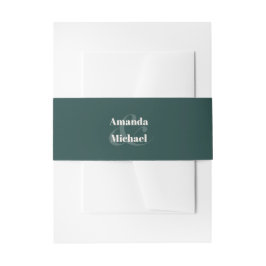 Einfache Smarald Green Modern Minimalistisch Einladungsbanderole