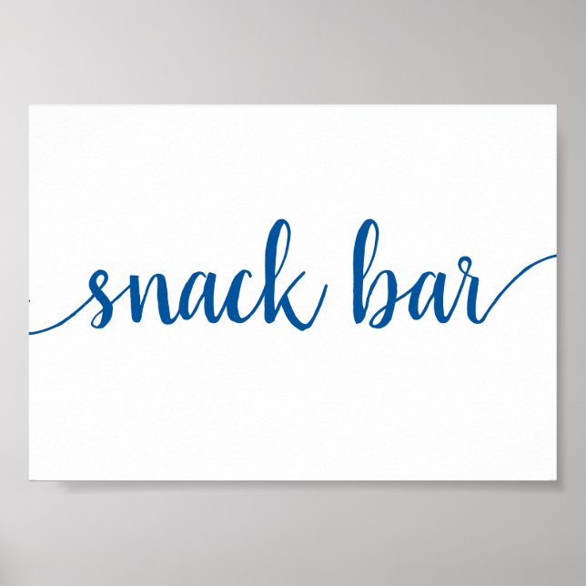 Einfache Snack-Bar | French Blue Any Event Sign Poster (Vorne)