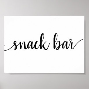 Einfache Snack-Bar   Schwarzes Skript Jedes Ereign Poster