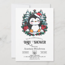 Einfache Snowflake Pinguin-Babydusche