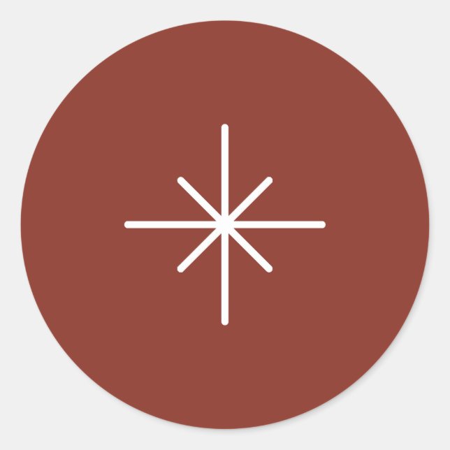 Einfache Snowflake Weihnachts-Klassiker Round Stic Runder Aufkleber (Vorderseite)