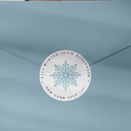 Einfache Snowflake Weihnachtsansprache Runder Aufkleber