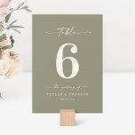 Einfache Solid Color Medium Lily Green Wedding Tischnummer<br><div class="desc">Einfache Tischnummern mit Solid Color Medium Lily Green Hochzeitsempfang. Diese moderne schicke Tafelkarte ist einfach klassisch und elegant mit einer schlichten Hintergrundfarbe und einem hübschen Schriftart mit Schwänzen für die Schriftzeichen. Im neuen Farbraum gezeigt. Erhältlich in mehreren Farboptionen, oder fühlen Sie sich frei, die Farben aus dem Editor zu bearbeiten...</div>