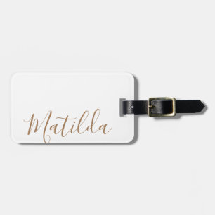 Einfache, solide Farbe Gold Personalisierter Name  Gepäckanhänger