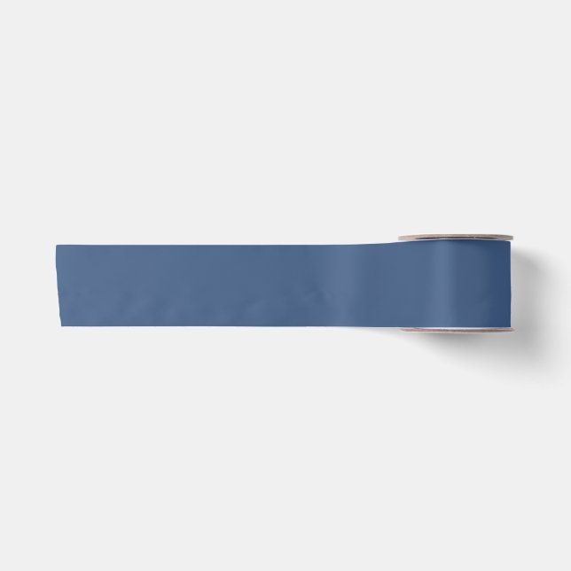 Einfache, solide französische Toile Blue Satinband (Vorderseite)