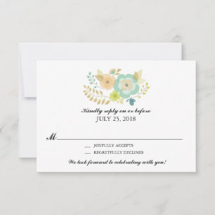 Einfache Sommerblumen   Hochzeitsantwort RSVP Karte