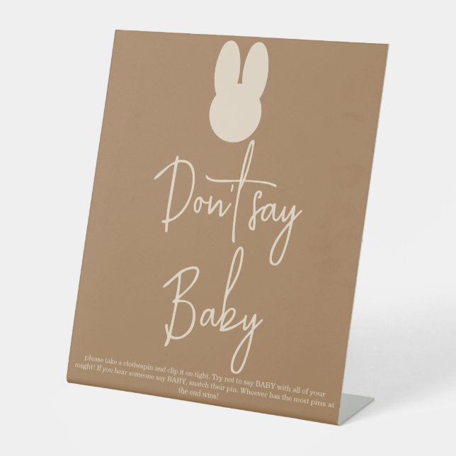 Einfache Sonne Sag nicht Baby Sockelschild (Vorderseite)
