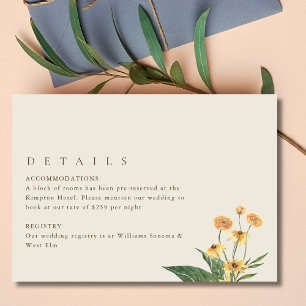 Einfache Sonnenblume Boho Hochzeiten Details Begleitkarte