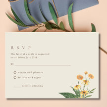 Einfache Sonnenblume Boho Wedding RSVP Card