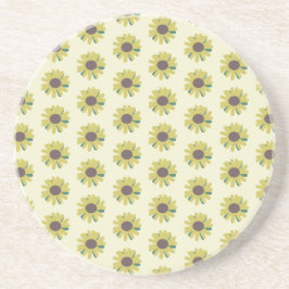 Einfache Sonnenblume Braun Gelbe Blume Muster Getränkeuntersetzer