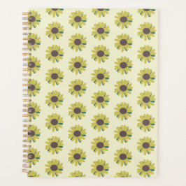Einfache Sonnenblume Braun Gelbe Blume Muster Planer