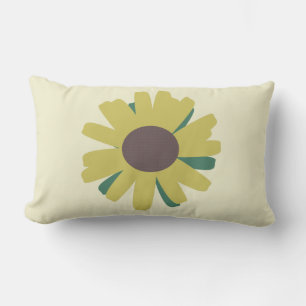 Einfache Sonnenblume Braun Grün Gelbe Blume Lendenkissen