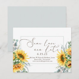 Einfache Sonnenblume dieselbe Liebe Neues Datum Save The Date