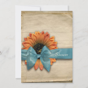 Einfache Sonnenblume Natürliches Bio Brautparty Einladung