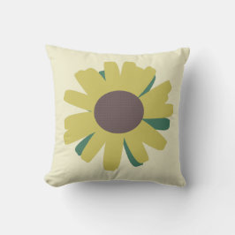 Einfache Sonnenblumenbraun-Gelbe Blume Kissen