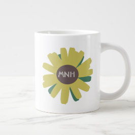 Einfache Sonnenblumengarten-Pflanze Monogram Jumbo-Tasse