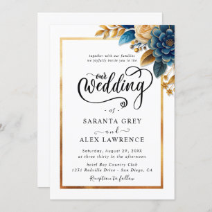 Einfache Sonnenblumenhochzeit Einladung