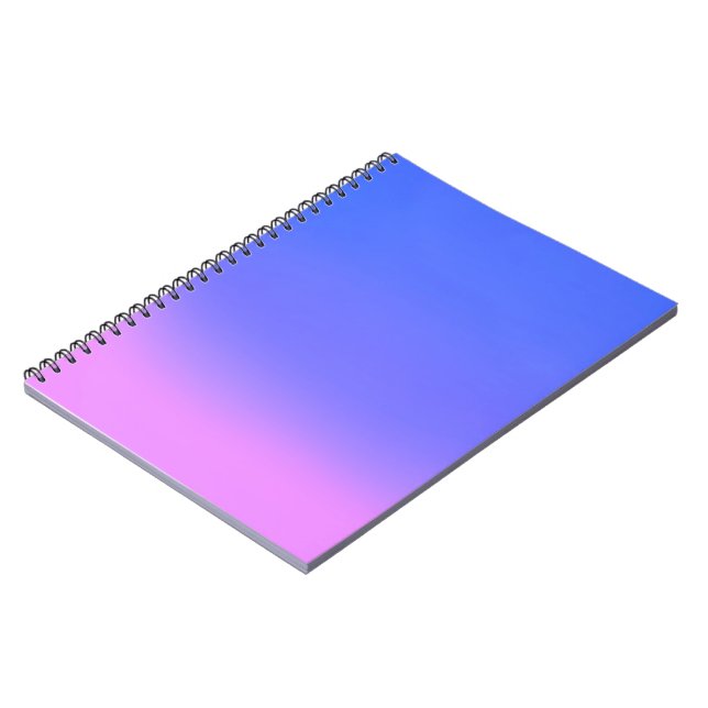 Einfache Sonnenuntergang Ombre Effekt Rosa & Blau Notizblock (Linke Seite)