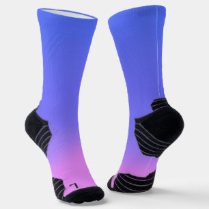 Einfache Sonnenuntergang Ombre-Effekt Rosa Blau Socken