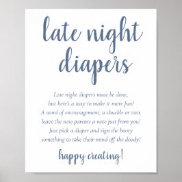 Einfache Spätabenteuer | Blue Baby Dusche Poster