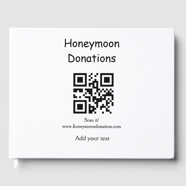 Einfache Spenden für Hochzeitsreise q r Kabeljau Gästebuch (Vorderseite)