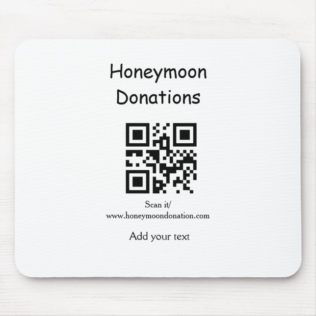 Einfache Spenden für Hochzeitsreise q r Kabeljau Mousepad (Vorne)