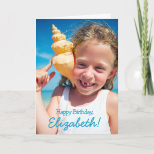 Einfache spielerische Curry Typografy Foto Geburts Karte