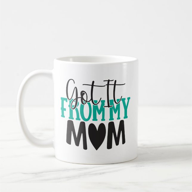 Einfache, spielvolle Phrase Aquamarines Schwarzes  Kaffeetasse (Links)