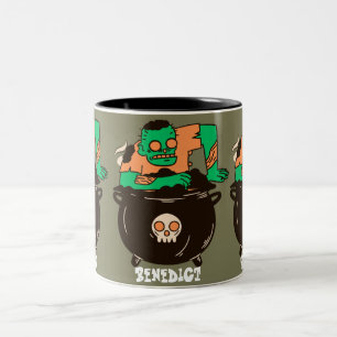 Einfache Spooky Halloween Familie Ghouls Zombie Zweifarbige Tasse