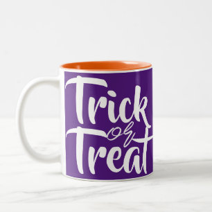 Einfache Spooky Trick oder Treat Halloween Familie Zweifarbige Tasse