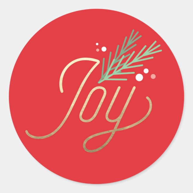 Einfache Sprig-Imitate Fohlen Weihnachtsfeiertag Runder Aufkleber (Vorderseite)