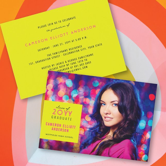Einfache Square Minimalistisch Foto Graduation Par Einladung (Von Creator hochgeladen)