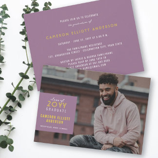 Einfache Square Minimalistisch Foto Graduation Par Einladung