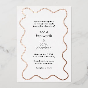 Einfache Squiggle Frame Moderne Hochzeit Folieneinladung
