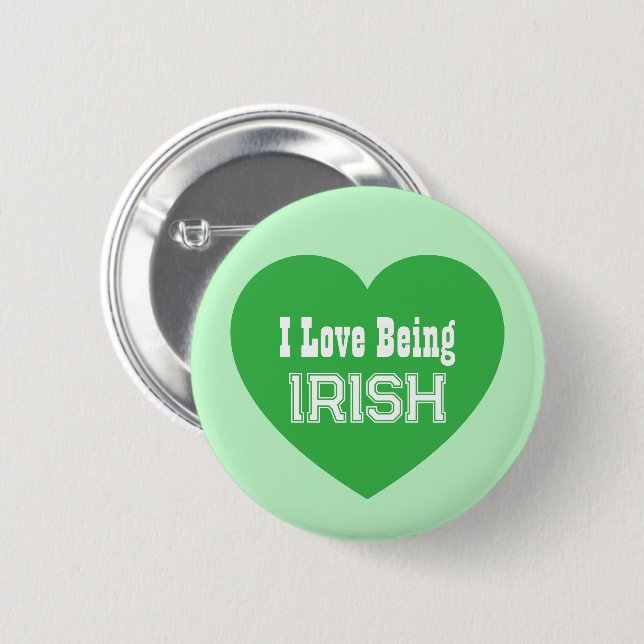 Einfache St. Patrick's Day Green I Liebe ist irisc Button (Vorne & Hinten)
