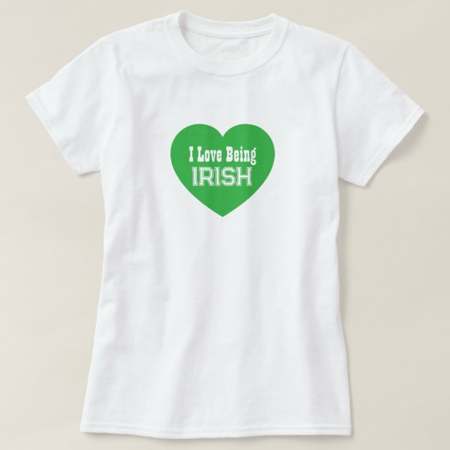 Einfache St. Patrick's Day Green I Liebe ist irisc T-Shirt (Design vorne)