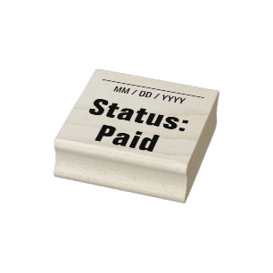 Einfache "Status: Bezahltes" Briefmarke aus Gummi Gummistempel