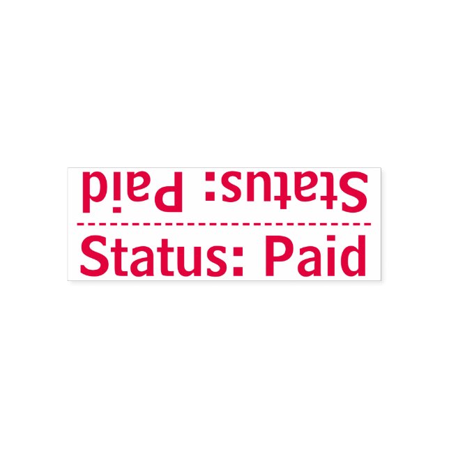 Einfache "Status: Bezahltes" Briefmarke aus Gummi Permastempel (Design)