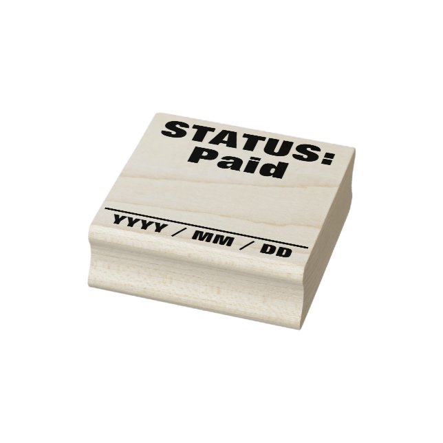 Einfache "STATUS: Bezahlung" Briefmarke aus Kautsc Gummistempel (Stempel)