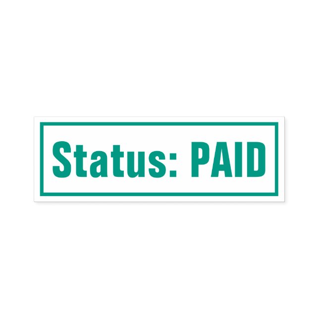 Einfache "Status: ZAHLT" Briefmarke aus Kautschuk Permastempel (Design)
