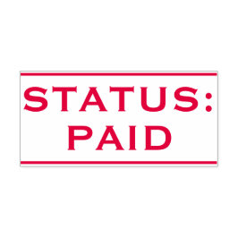 Einfache "STATUS: ZAHLT" Briefmarke aus Kautschuk Permastempel