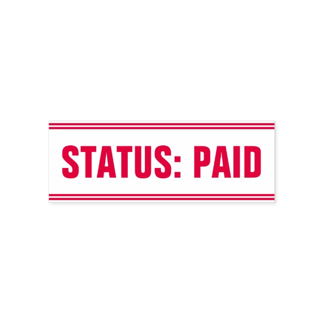 Einfache "STATUS: ZAHLT" Briefmarke aus Kautschuk Permastempel (Design)