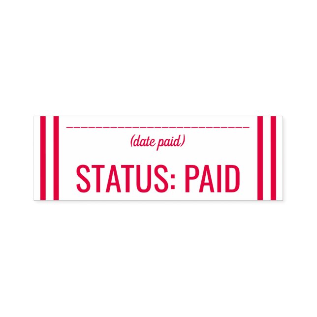 Einfache "STATUS: ZAHLT" Briefmarke aus Kautschuk Permastempel (Design)