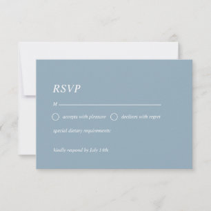 Einfache, staubblaue RSVP-Karte RSVP Karte