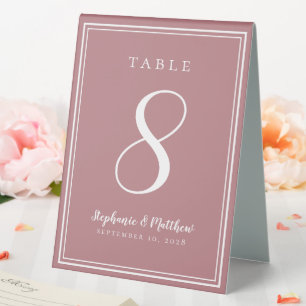 Einfache Staubige Rose Benutzerdefinierte Hochzeit Tischaufsteller