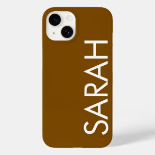 Einfache Stilrichtung Moderner Klassiker Braun Far Case-Mate iPhone 14 Hülle