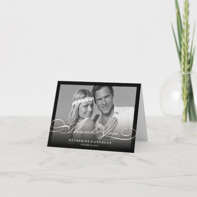 Einfache stilvolle danken Ihnen Script Dankeskarte (Vorderseite)